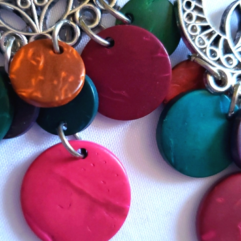 Multi colored dangle earrings - Picture 4 of 4